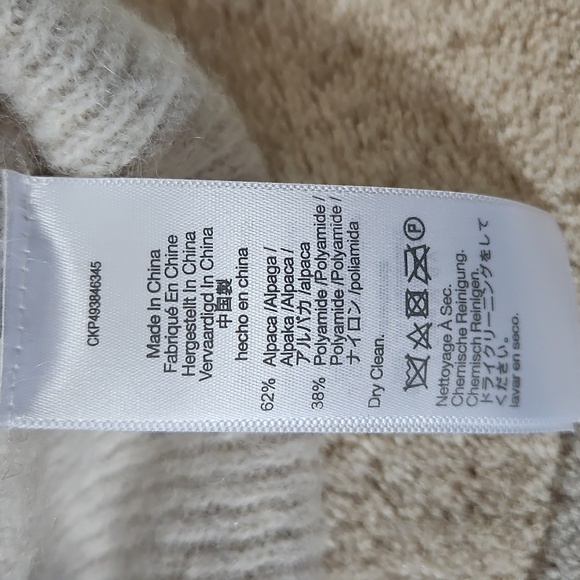 Madewell Off-white Alpaca-blend Mockneck Puff Sleeve Sweater Size Small, NWT - Picture 7 of 10